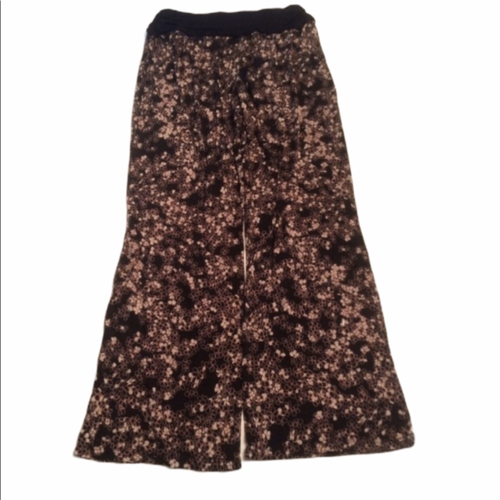 Elle Black Waist Flare Bottom Floral Lounge Pants